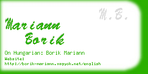 mariann borik business card